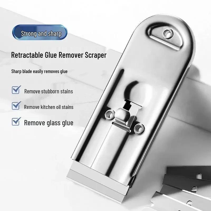 

Retractable Degumming Scraper: Kitchen Oil Stain and Range Hood Cleaner, Household Pot and Pan Scrubber.