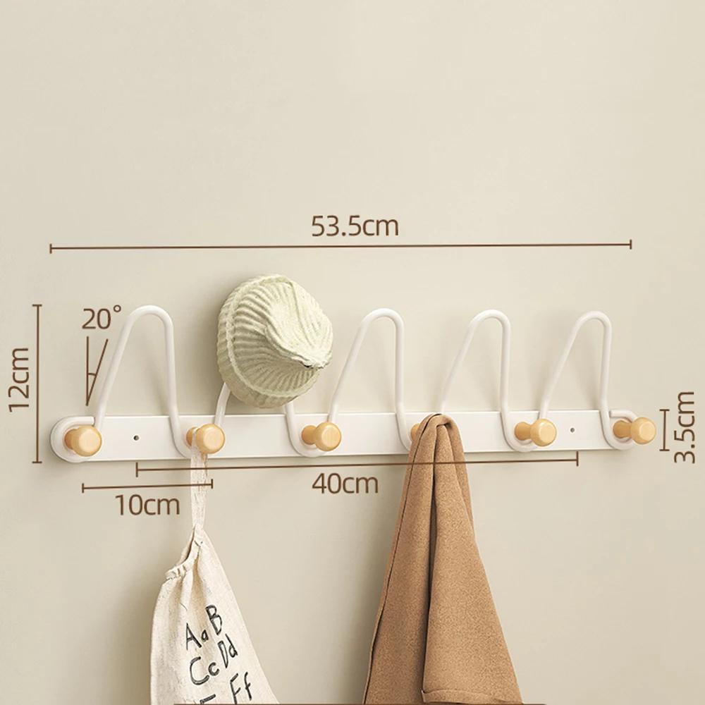 Modern Minimalist Iron Wall Hat Hooks Coat Hanger for Bedroom Entryway Multi-Functional Storage Rack with Strong Load Bearing