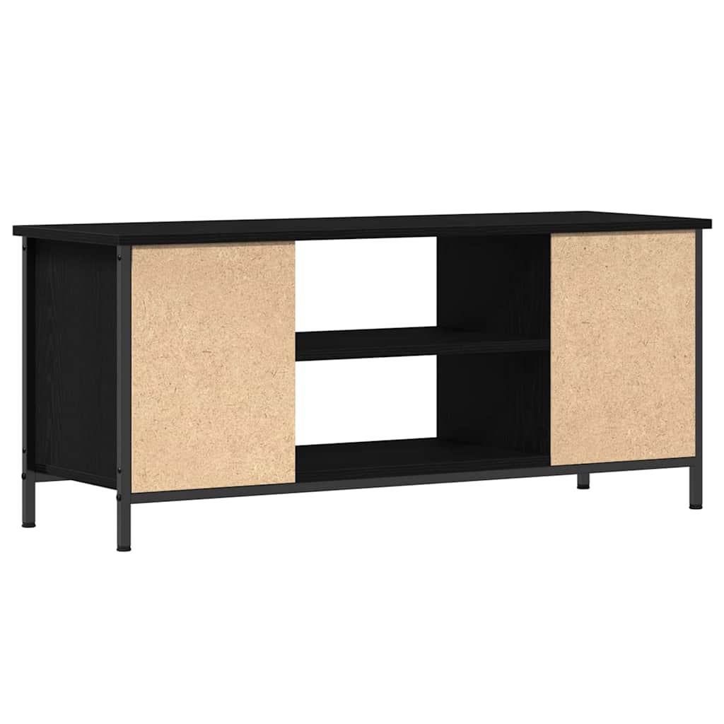 TV Cabinet in Black Oak Look 102 x 35 x 45 cm Engineered Wood
