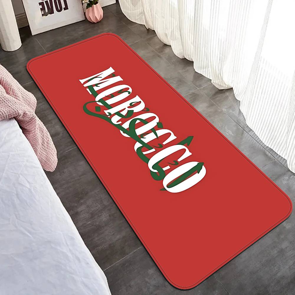 Morocco Map Flag Room Mats Anti-slip Absorb Water Long Strip Cushion Bedroon Mat Household Carpets