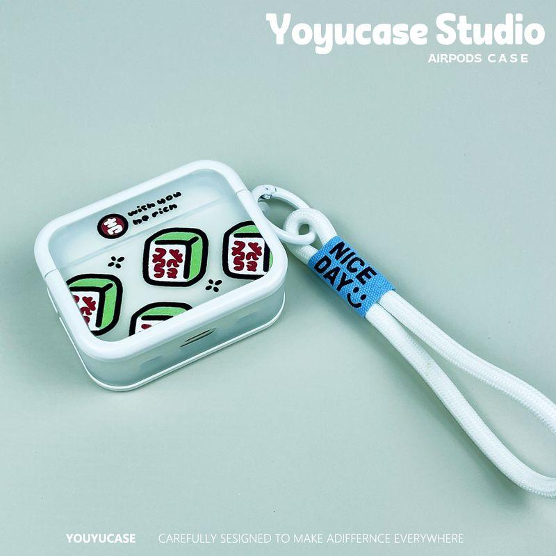 

Earphone Case Protective Case Two in One Cute Niche Personality Original Design Suitable for Apple Wireless One Two Three Generation 1/2/3 Generation Apple Airpods Pro Lucky Dice Headset + Lanyard