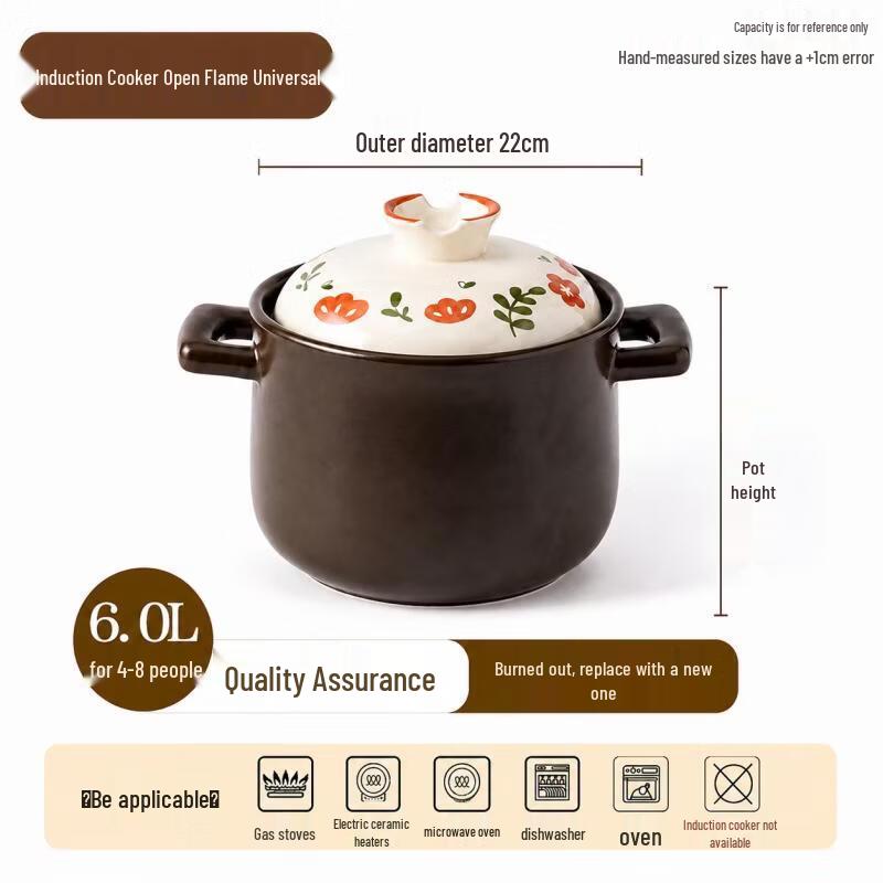 Pupan Ceramic Casserole Pot for Stovetop