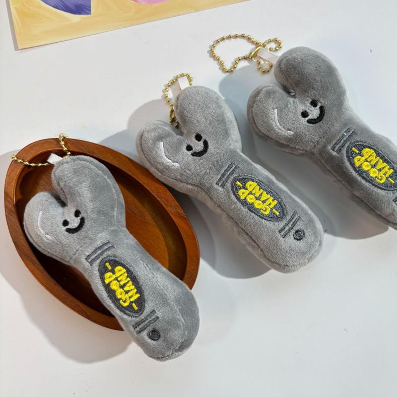 Wrench Plush Toy Keychain Cartoon Tool Soft Stuffed Doll Pendant Car Key Ring Backpack Bag Decor Kid Gift
