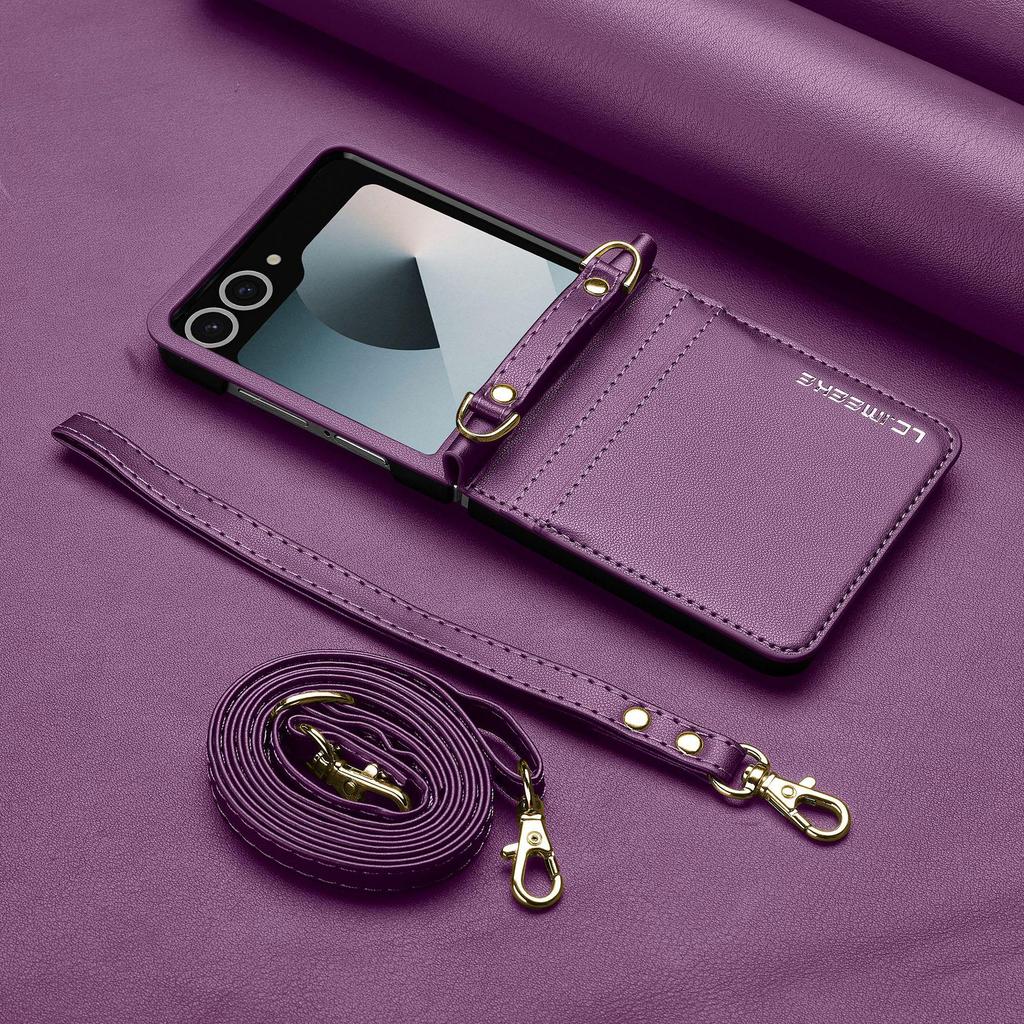 Samsung Galaxy Z Flip7 Leather Phone Case & Wallet (Compatible with Z Flip6/Flip4)