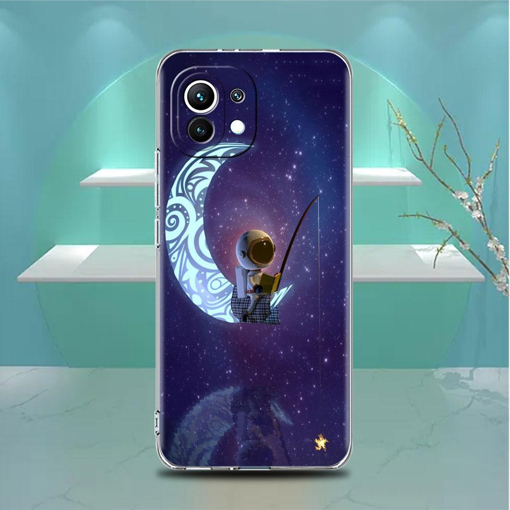 Astronaut Universe Clear Case For Xiaomi Mi Poco X3 NFC M3 Pro F3 F1 11 Lite 12 Note 10 11T 9T Transparent Phone Cover