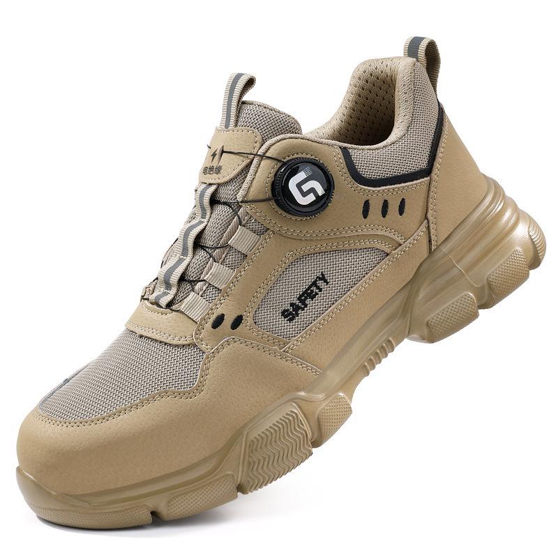 Safety Shoes Men's Button Labor Insurance Shoes Anti-smashing and Anti-puncture Shoes Insulated Electrical Shoes Wear-resistant and Comfortable Safety