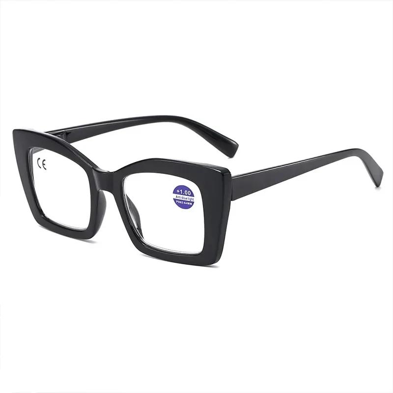 Unisex New Fashion Reading Glasses Fashionable Classic Large Frame Presbyopia Glasses Women s HD Anti-blue Light Glasses 2.5