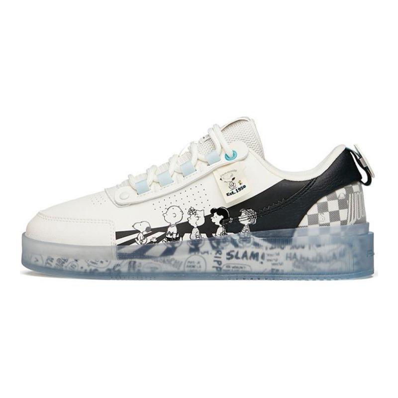 SNOOPY x Anta Jelly Sole Durable Breathable Low-top Skate Shoes Men s White 912148030-2 40.5
