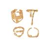 Wind jewelry geometric irregular lava design open ring set versatile high sense ring women