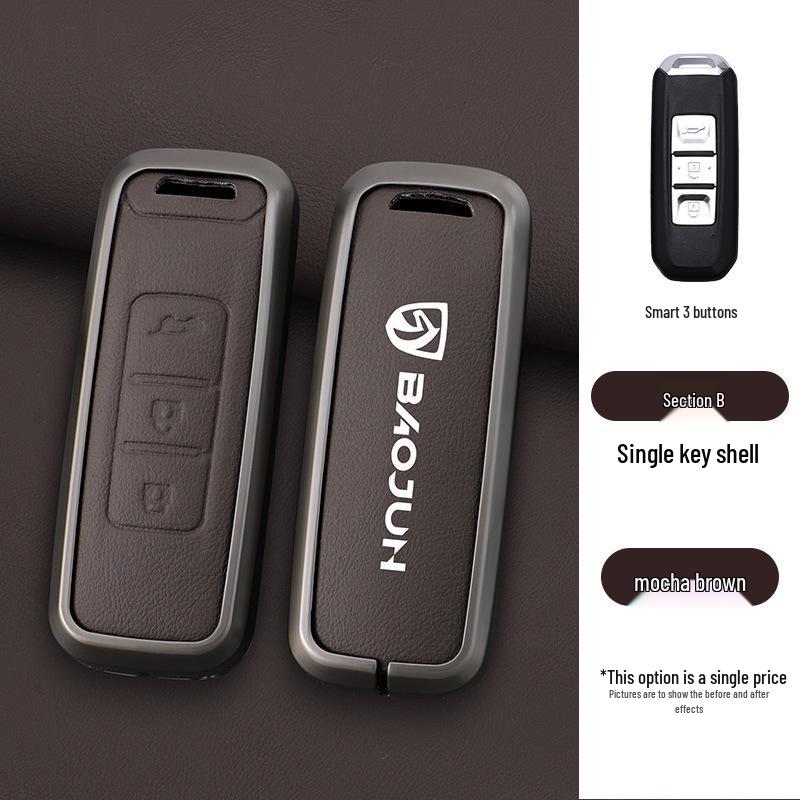 Compatible Baojun 510/730/530/360/560/310w/630 Car Key Protective Case with Special Buckle.