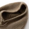 Women's 100% Pure Cashmere Knit Hat with Drawstring Neck Protection - Warm for Autumn and Winter