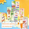 Portable Watercolor Painting Book 12/24 Sheet Watercolor Coloring Book Kids Coloring Drawing Book Built-in Watercolor Paint Pens