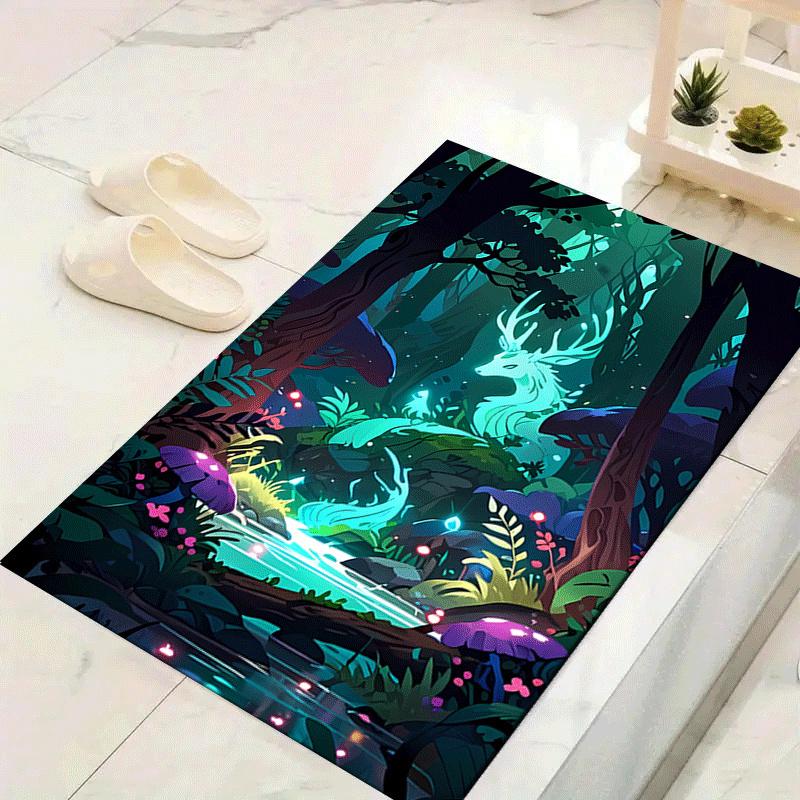 

1pc Shy Fawn Print, Design Indoor Area Rug - Soft, Anti-Slip, and Durable Gaming Room Decor for Bedroom, Living Room 60cm by 90cm