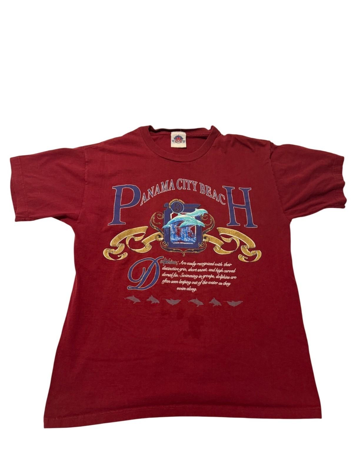 Panama City Beach Red Short Sleeve Souvenir T-shirt Size L XXXL