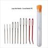 9-Piece Transparent Needle Bottle Set for Embroidery and Knitting with Gold Big Eye Wool Needles
