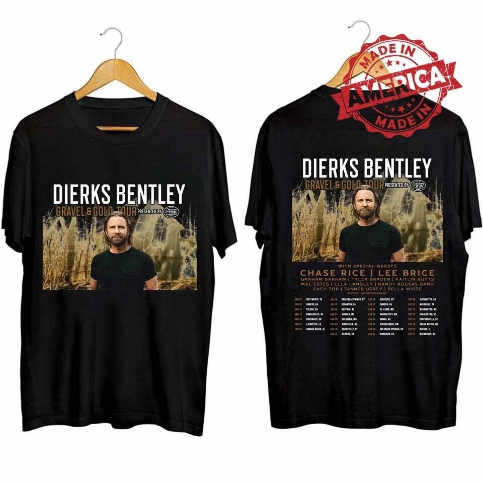 Vtg Dierks Bentley The Gravel And Gold 2024 Tour T-Shirt Size S-5XL Unisex T-Shirt XXXXL