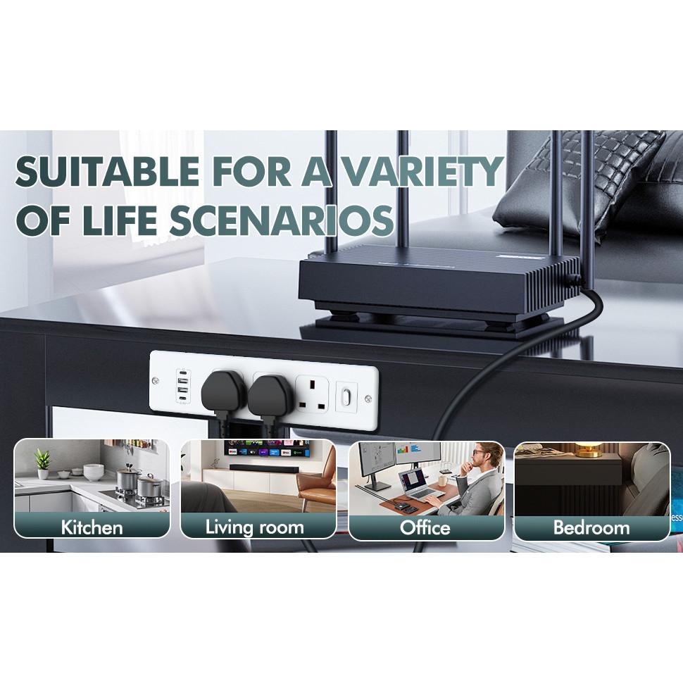 AC110 250V Extension Power Strip Electric Hidden Outlets Household Appliances Concealed Socket Plug Built-in Desktop Socket
