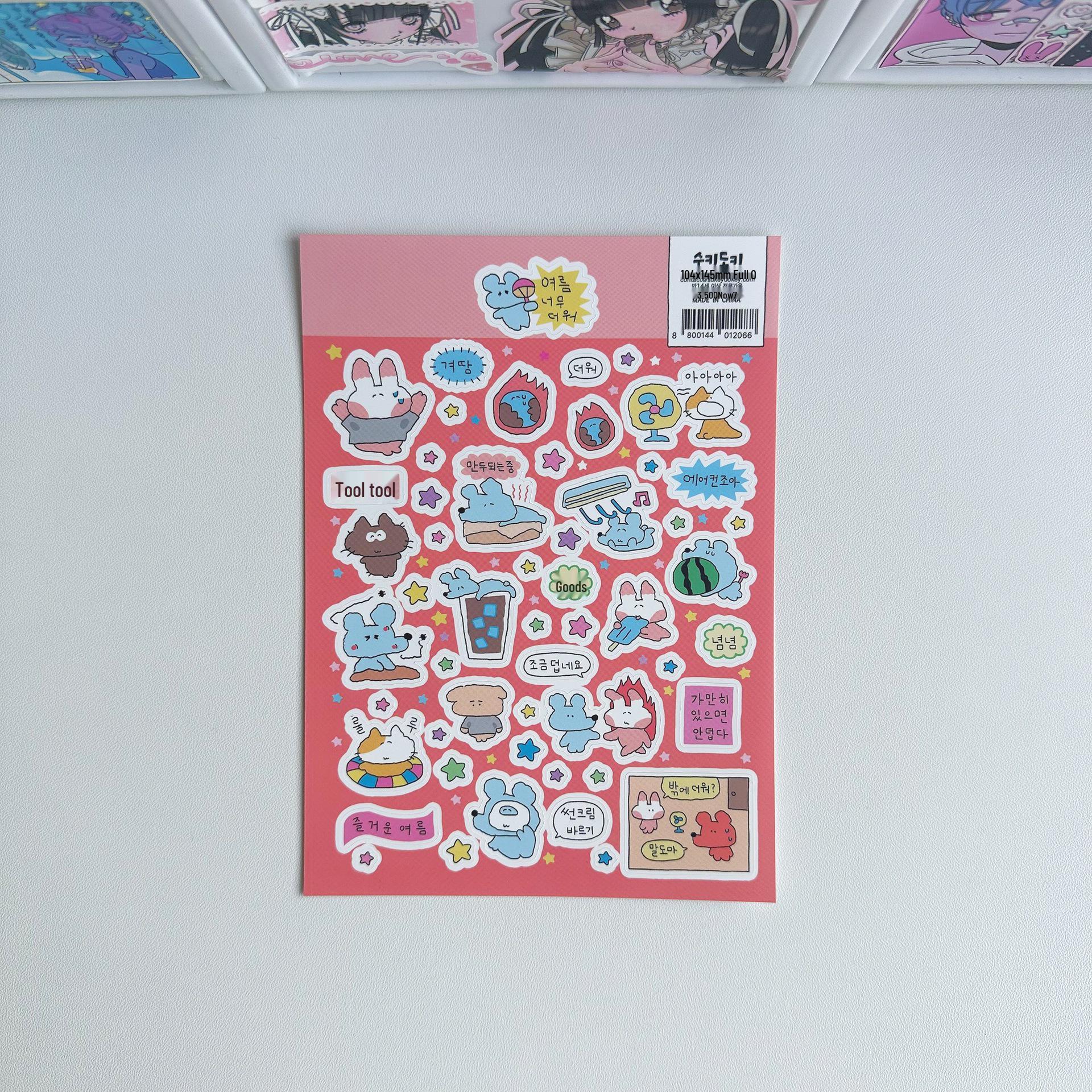 Cartoon Korean Graffiti Little Mouse Stickers – Cute Diary Ins-Style Guka Stickers