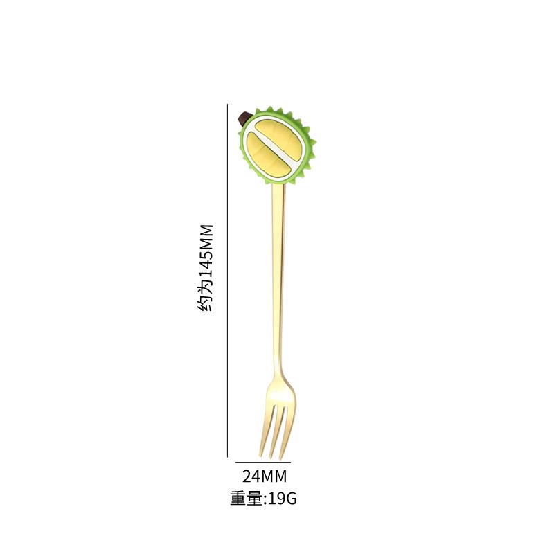 Fruit Doll Stainless Steel Spoon and Fork Christmas Coffee Dessert Spoon and Fork Gift Set Fruit Watermelon Spoon and Fork Box