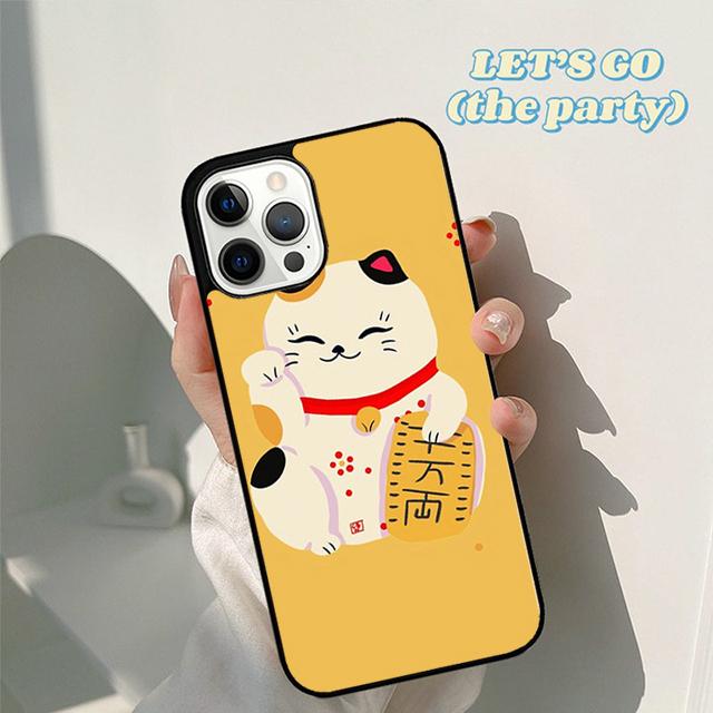 Autumu Japanese Lucky Cat Art Phone Case Cover for iPhone 16 15 12 mini 11 13 14 Pro Max SE 2020 Apple 6S 7 8 Plus Coque