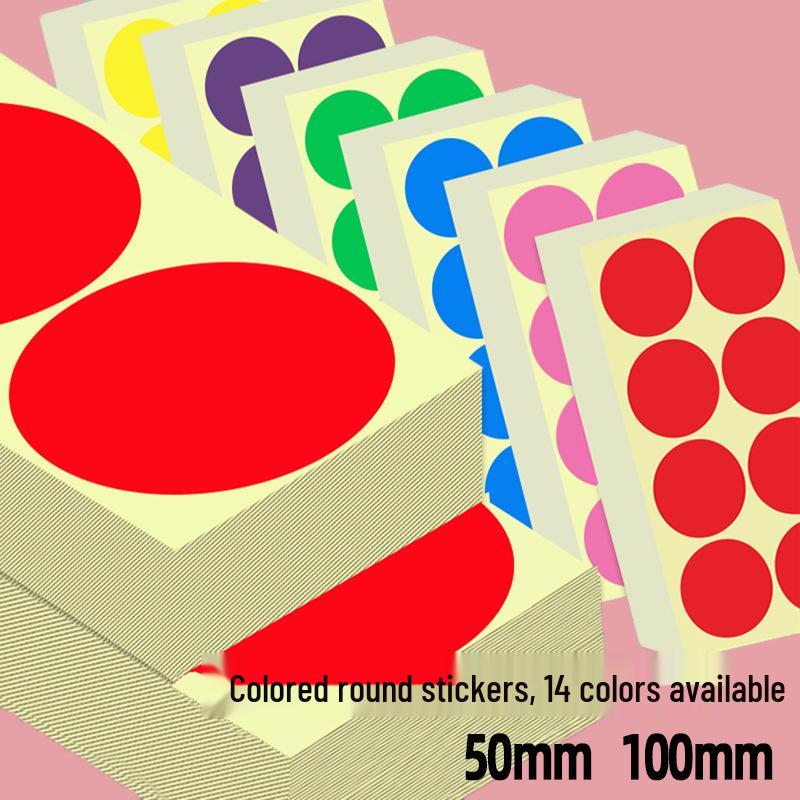 

Великі кольорові круглі самоклеючі крапкові етикетки 100 мм - Порожні наліпки для класифікації Green 30 Stickers