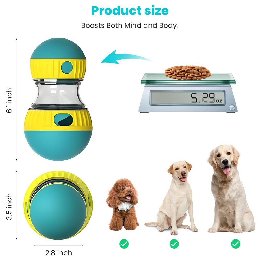 

Dog Slow Feeder Tumbler Leaky Food Ball Pet Food Dispenser Interactive Chase Training Toys for Small Medium Large Dogs зелёный