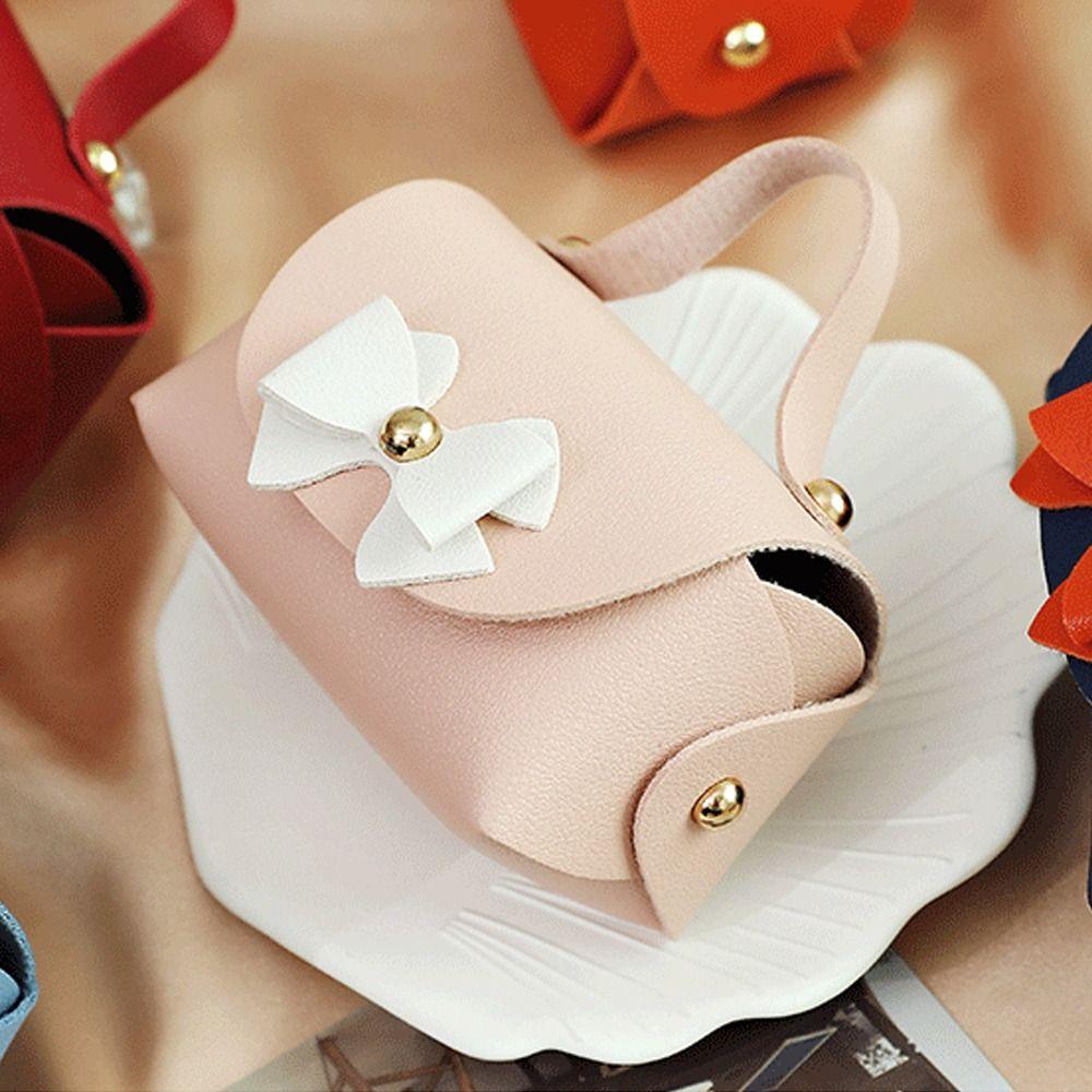 Mini Bowknot Handbag Portable Gift Packing Bag Gift Box Leather Candy Bags  Valentines Day