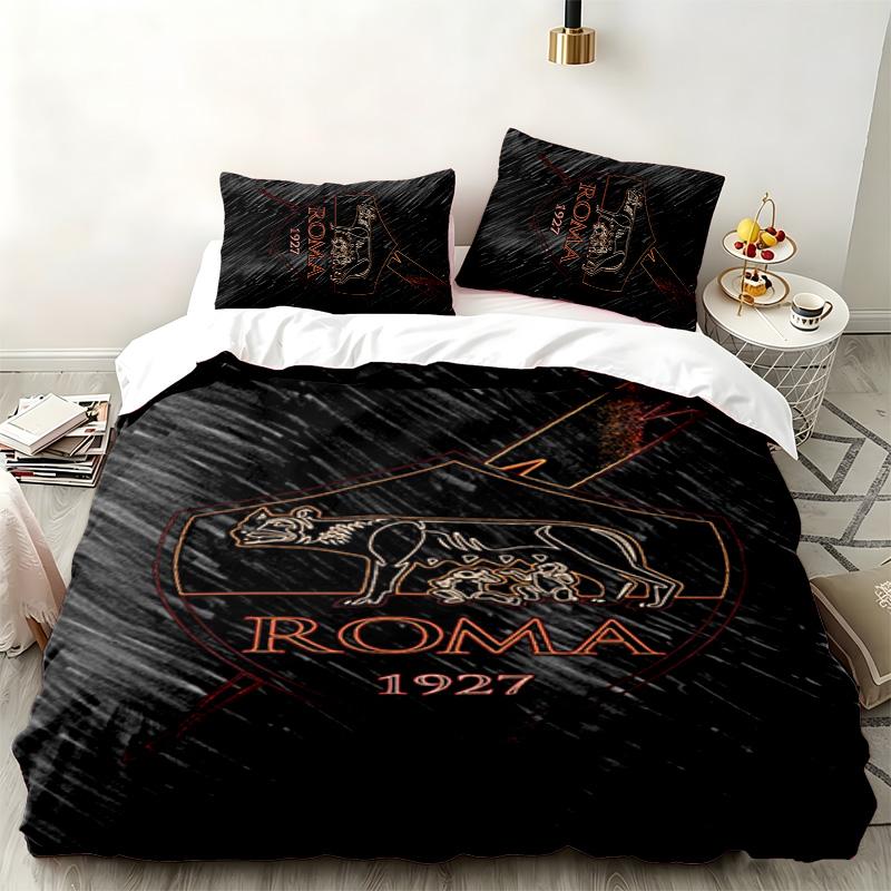 Set da 3 pezzi A.S. Roma Perfetto per la camera da letto Set letto confortevole include una copripiumino e due federe Ideale per un regalo di compleanno o di Natale