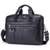Men's Briefcase, Cowhide Men's Official Briefcase, Hand-held, Single-shoulder Computer Bag