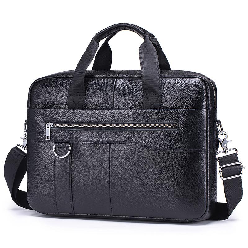 Men's Briefcase, Cowhide Men's Official Briefcase, Hand-held, Single-shoulder Computer Bag