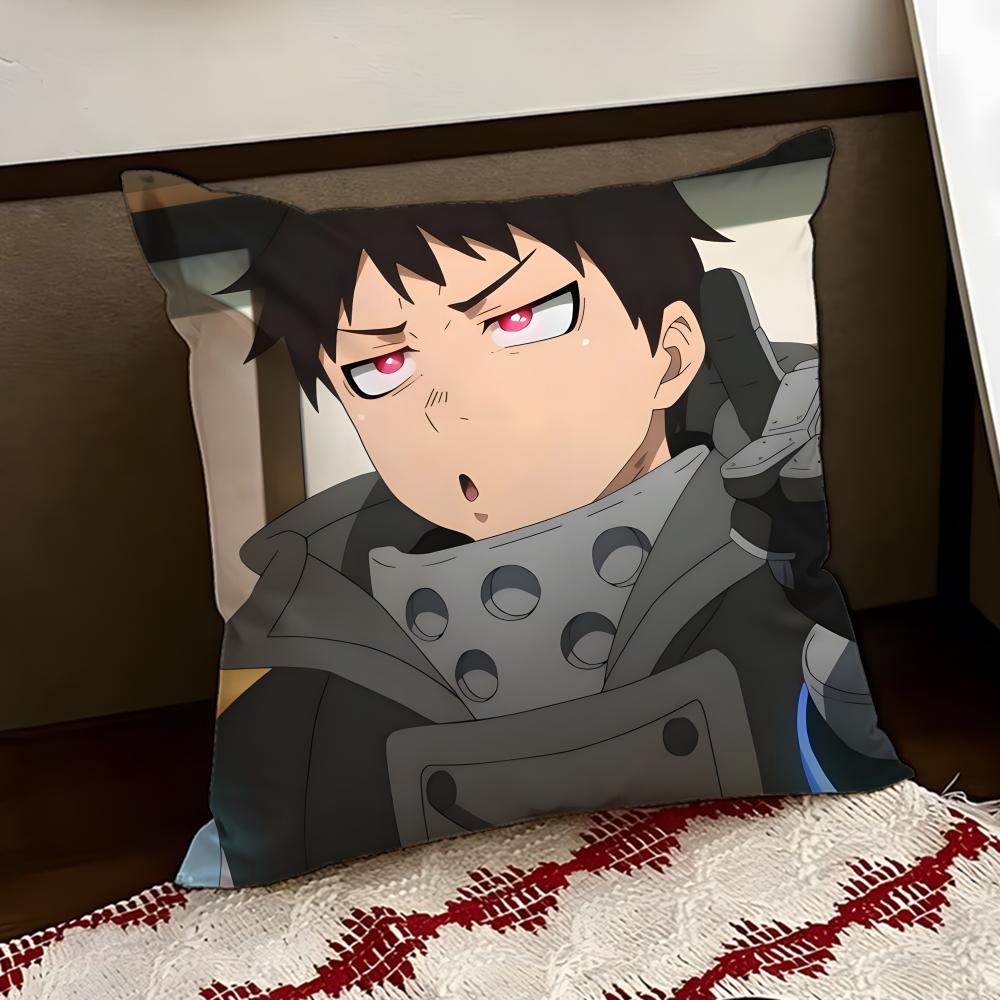 FFire Force anime Cushion Cover Reversible Soft Durable Pillow Cover Home  Car MultiScene Use for Daily Comfort