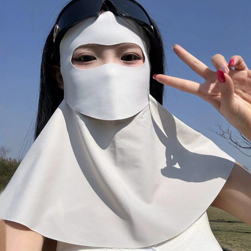 

Ice Silk UV Protection Face & Neck Guard - Breathable, Washable, Sunshade Mask One Size світло-сірий колір