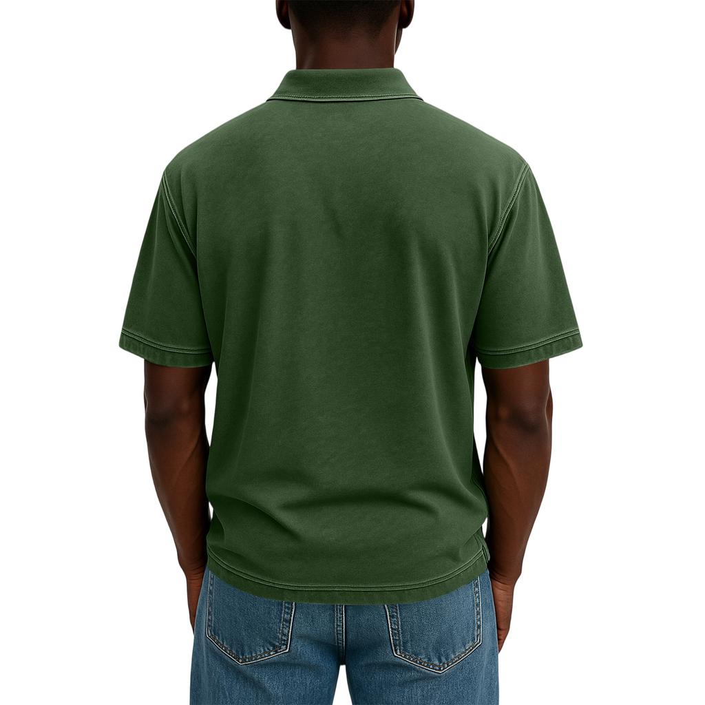 Men's Vintage Button Down Bowling Shirts Short Sleeve Summer Beach Shirt