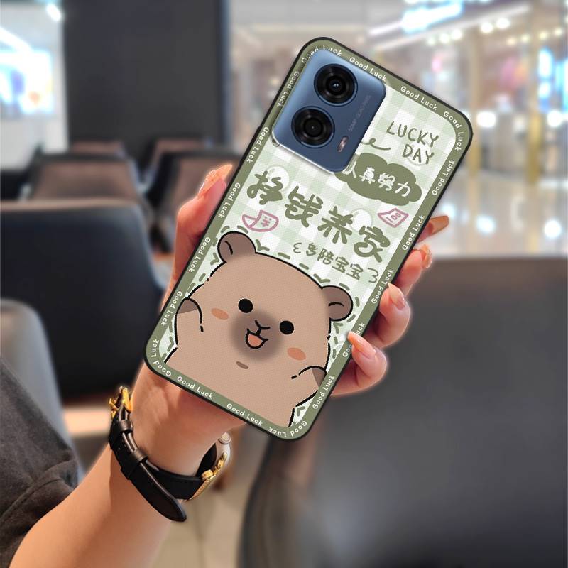 Phone Pouch Couple Phone Case For MOTO G24 Power TPU Soft Case Shockproof Durable Waterproof Cartoon Cute Protective