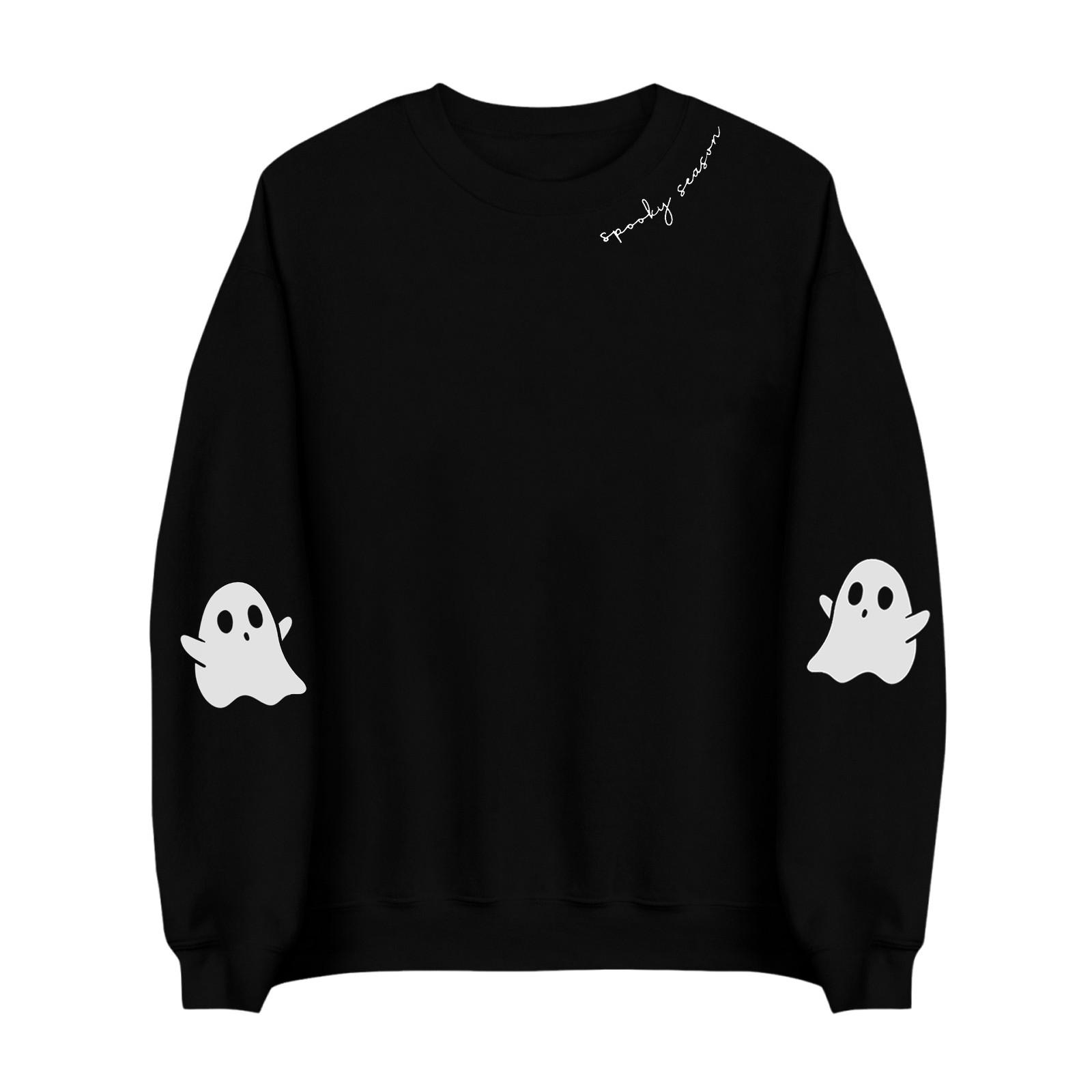 

Женские топы с длинным рукавом, футболки с круглым вырезом, осенняя мода, повседневные деловые туники-блузки L чёрный