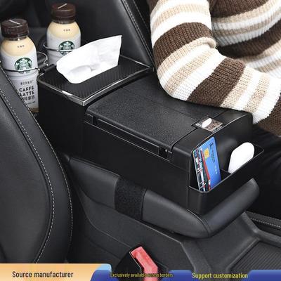 Organisateur Multifonctionnel d'Accoudoir de Voiture avec Porte-Mouchoirs et Porte-Gobelets