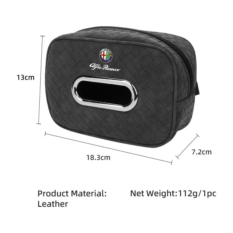Car Stickers For Alfa Romeo Car Tissue Box Leather Seat Back Hanging Napkins Paper Towel Bag For Alfa Romeo 159 Giulietta Giulia