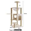 Large Wooden Cat Tree & Scratching Post with Space-Saving Design - Integrated Climbing Frame & House