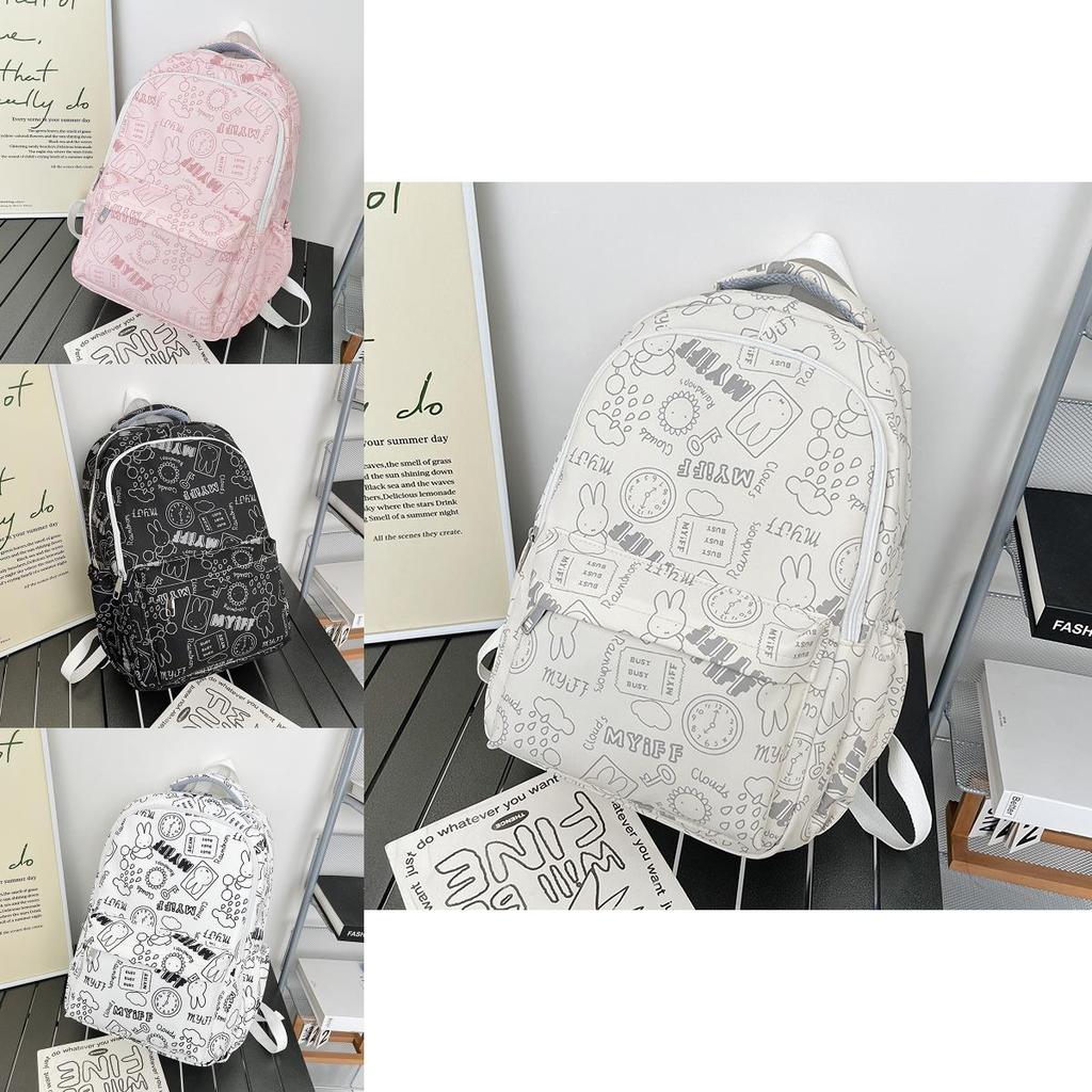 Rabbit Pattern Backpack Kids School Bag With Air Cushion Straps For Daily Use