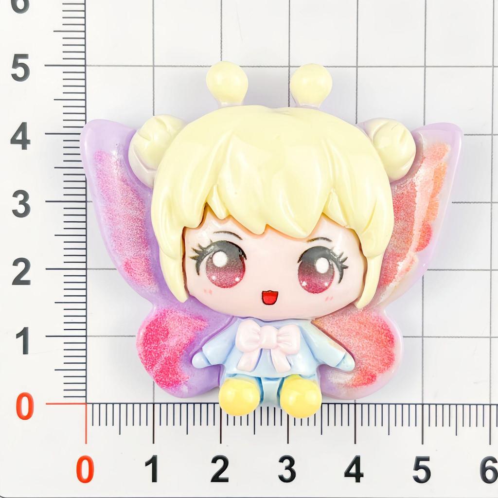 Cartoon Elf Girl Resin Accessories: DIY Phone Case, Hair Clip, Shoe Buckle, Bag Ornament