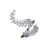 Creative Plant Leaf Zircon Silver-Plated Long Ring for Women