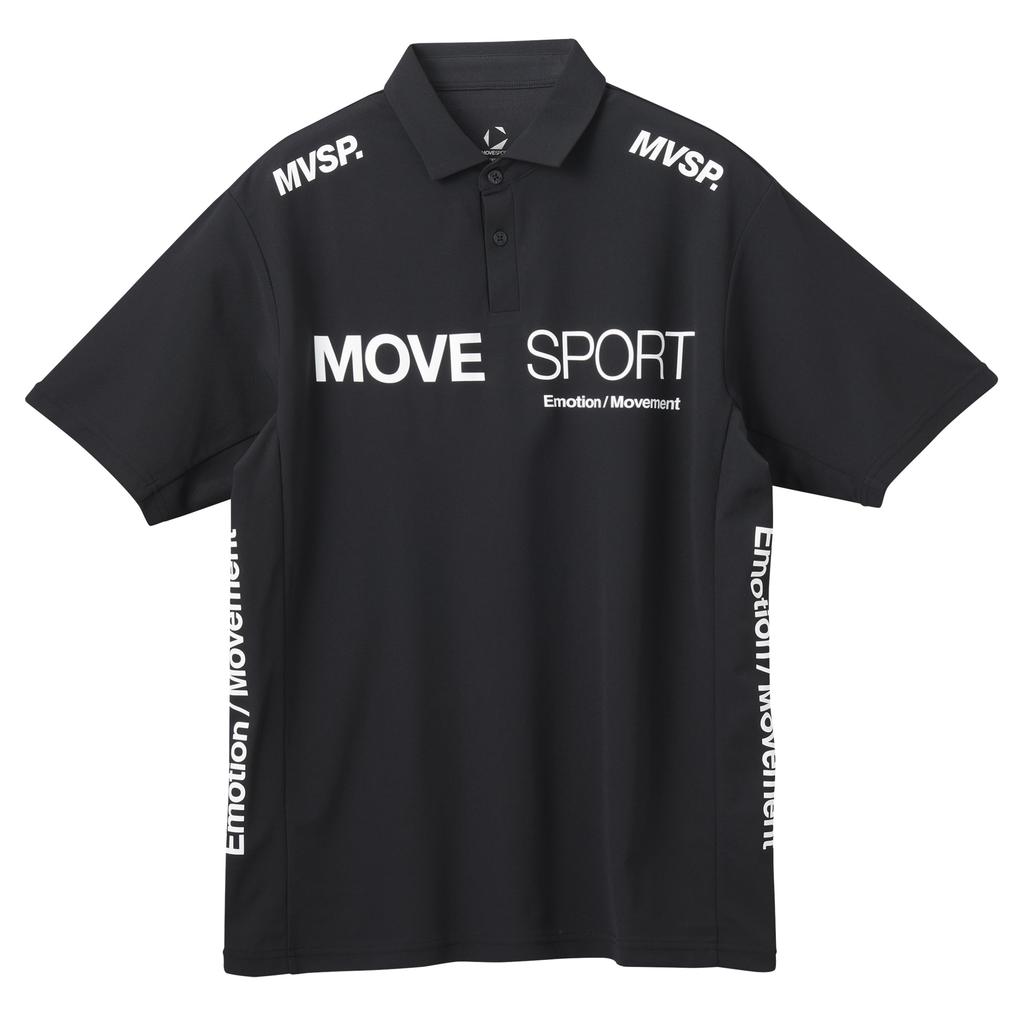 Move Sports Short Sleeve Polo UV Training BK00 Men's Shirt, DESCENTE, Protection, Sweat-Wicking, Quick-Drying, Stretch, Sunscreen, Shirt, (ST5SHSZ1MB)