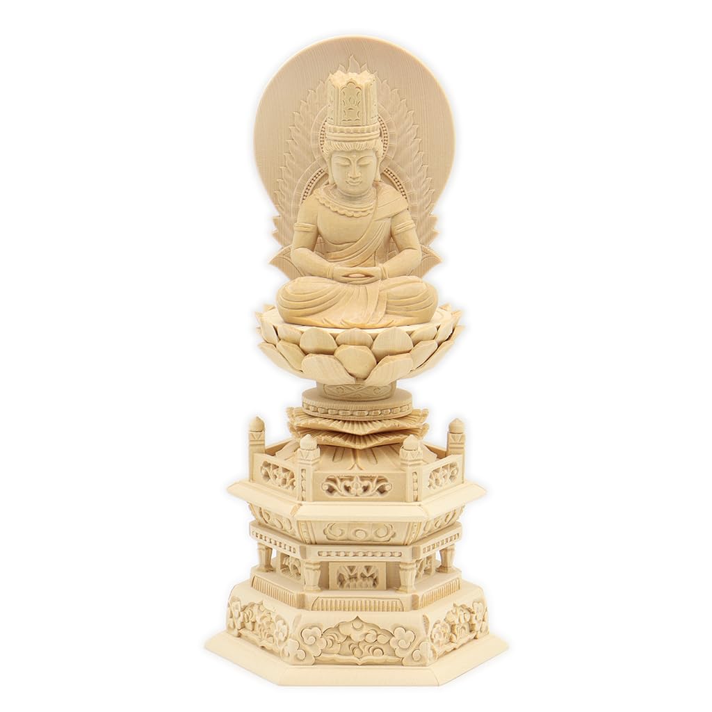 

Kurita Specialty Buddha Statue Dainichi Nyorai Seated Statue dimensions height width depth High quality wood carving made of Japanese cypress wood