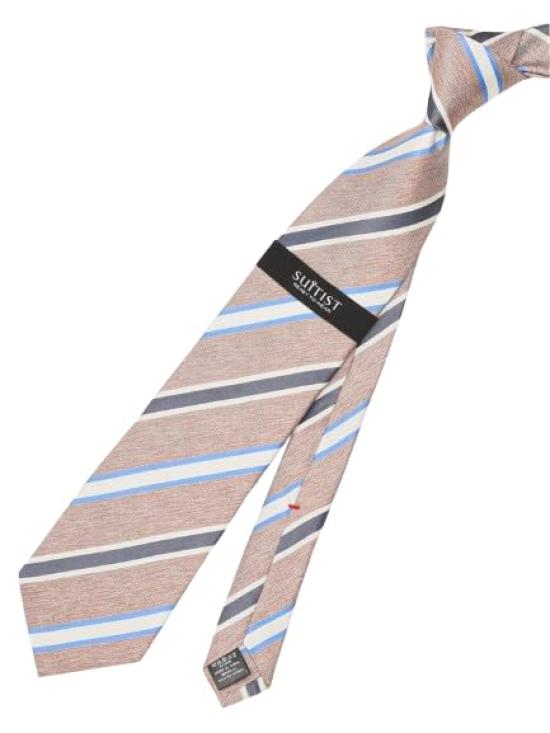 [Takakyu] Seven-fold Tie, 100% Silk, Regular Tie, 8.5cm Wide, Beige, 110302813304433, Free Size