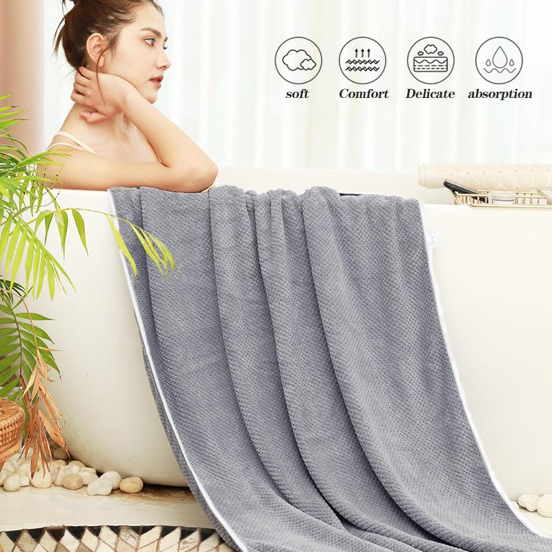 Oversize Microfiber Grey Bath Towel 35" X 70" Bath Towels Designed for Shower Pool Beach Super Absorbent Gentle Quick Dry Large Size