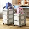 Students School Bag Trolley Wheeled Snack Storage Table Edge Multi-Layer Style Storage Rack Multi Functional Mobile Storage Cart