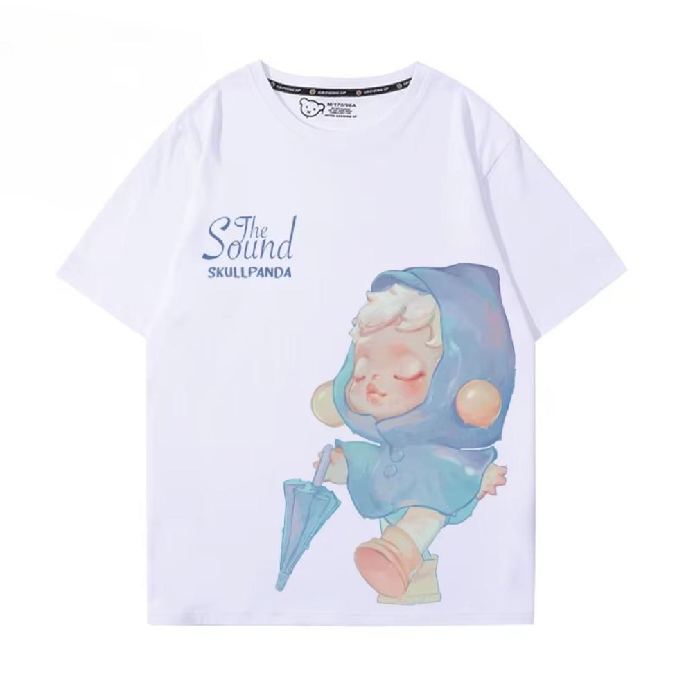SKULLPANDA personalized graphic T-shirt summer 100% cotton round neck T-shirt outdoor leisure fashion Harajuku men women T-shirt