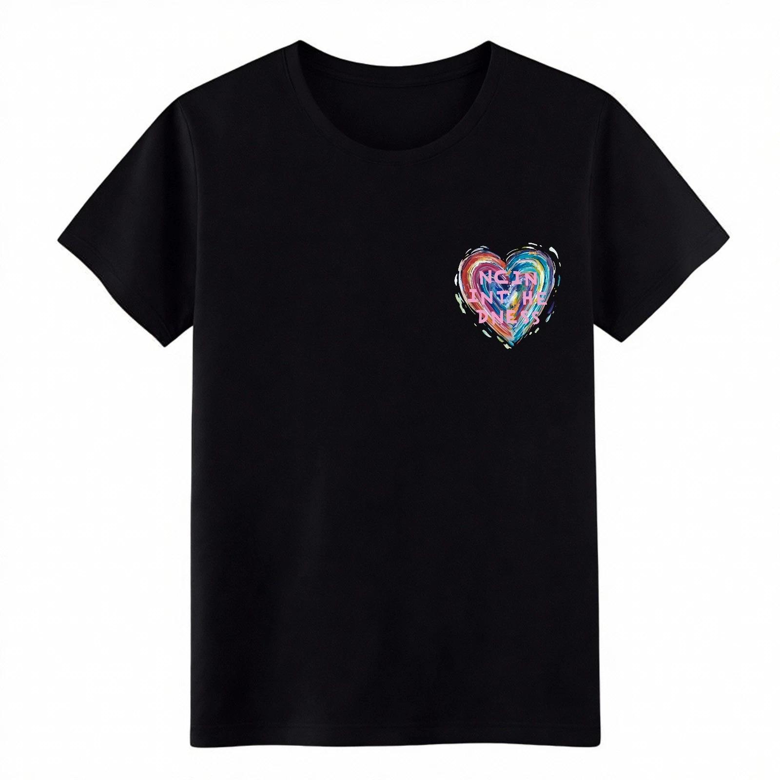 

Vibrant Painted Heart T-Shirt Unisex Emotional Art Graphic Casual Summer Tee XL