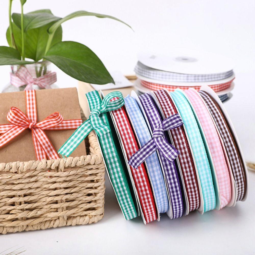 2CM Plaid Ribbon 50 Yard Korean Ribbons Creative Roll of Satin Ribbon Party Decoration
