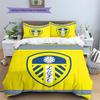 Leeds United Pattern Bedding Quilt Set  Home Decoration  Gift (1 * Duvet Cover + 2 * Pillowcase  Without Core).xwn